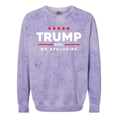 Trump No Apologies Patriotic American Election 2024 Cute Gift Colorblast Crewneck Sweatshirt