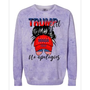 Trump No Apologies Patriotic American Meaningful Gift Colorblast Crewneck Sweatshirt