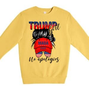 Trump No Apologies Patriotic American Meaningful Gift Premium Crewneck Sweatshirt