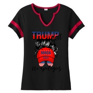 Trump No Apologies Patriotic American Meaningful Gift Ladies Halftime Notch Neck Tee