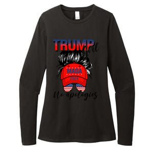 Trump No Apologies Patriotic American Meaningful Gift Womens CVC Long Sleeve Shirt