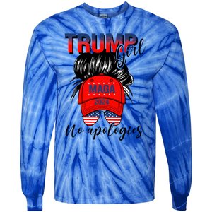 Trump No Apologies Patriotic American Meaningful Gift Tie-Dye Long Sleeve Shirt