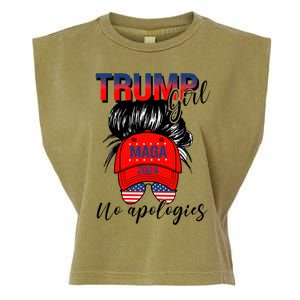 Trump No Apologies Patriotic American Meaningful Gift Garment-Dyed Women's Muscle Tee