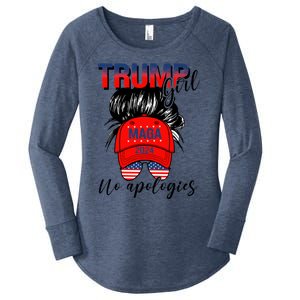 Trump No Apologies Patriotic American Meaningful Gift Women's Perfect Tri Tunic Long Sleeve Shirt