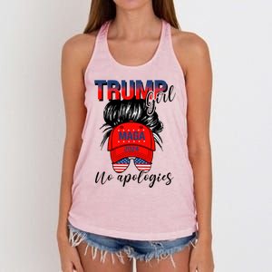 Trump No Apologies Patriotic American Meaningful Gift Women's Knotted Racerback Tank