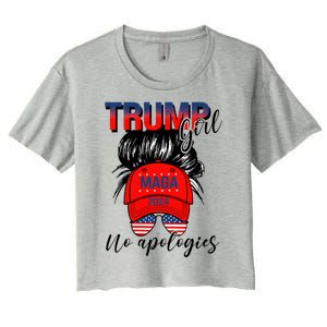 Trump No Apologies Patriotic American Meaningful Gift Women's Crop Top Tee