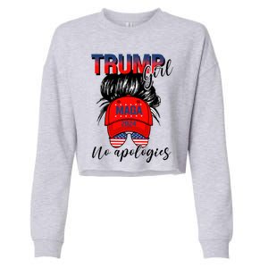 Trump No Apologies Patriotic American Meaningful Gift Cropped Pullover Crew