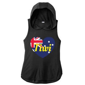 Tiwi Nt Australia Australian Flag Heart Ladies PosiCharge Tri-Blend Wicking Draft Hoodie Tank