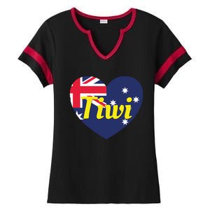 Tiwi Nt Australia Australian Flag Heart Ladies Halftime Notch Neck Tee