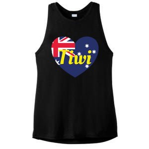 Tiwi Nt Australia Australian Flag Heart Ladies PosiCharge Tri-Blend Wicking Tank