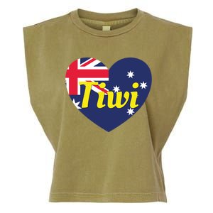 Tiwi Nt Australia Australian Flag Heart Garment-Dyed Women's Muscle Tee