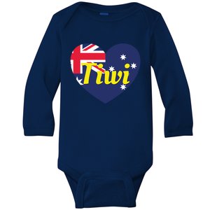 Tiwi Nt Australia Australian Flag Heart Baby Long Sleeve Bodysuit