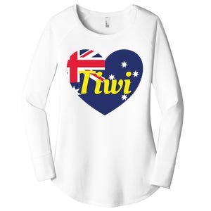 Tiwi Nt Australia Australian Flag Heart Women's Perfect Tri Tunic Long Sleeve Shirt