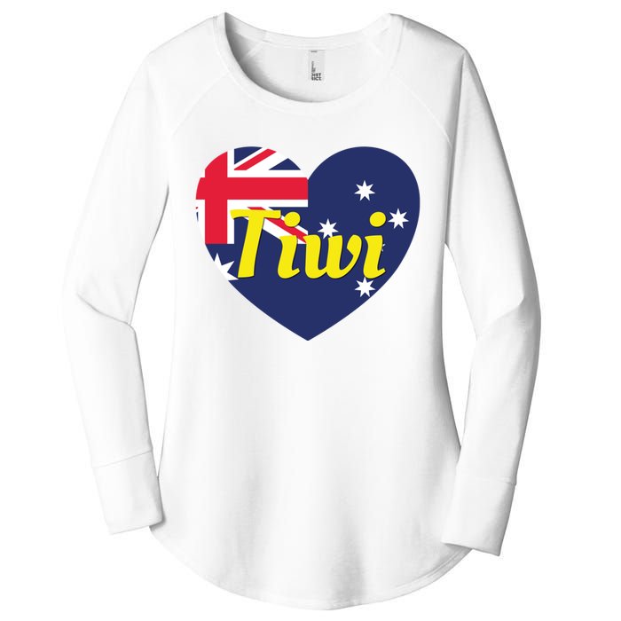 Tiwi Nt Australia Australian Flag Heart Women's Perfect Tri Tunic Long Sleeve Shirt