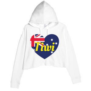 Tiwi Nt Australia Australian Flag Heart Crop Fleece Hoodie