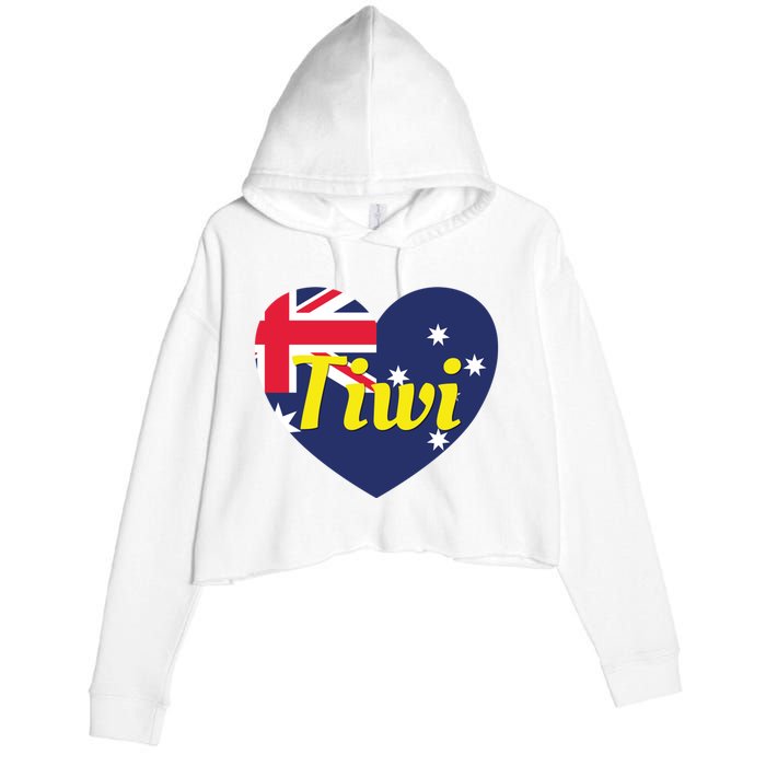 Tiwi Nt Australia Australian Flag Heart Crop Fleece Hoodie