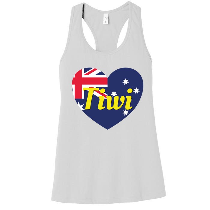 Tiwi Nt Australia Australian Flag Heart Women's Racerback Tank