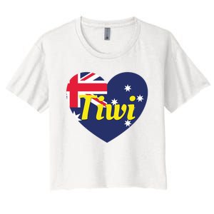 Tiwi Nt Australia Australian Flag Heart Women's Crop Top Tee