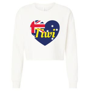 Tiwi Nt Australia Australian Flag Heart Cropped Pullover Crew