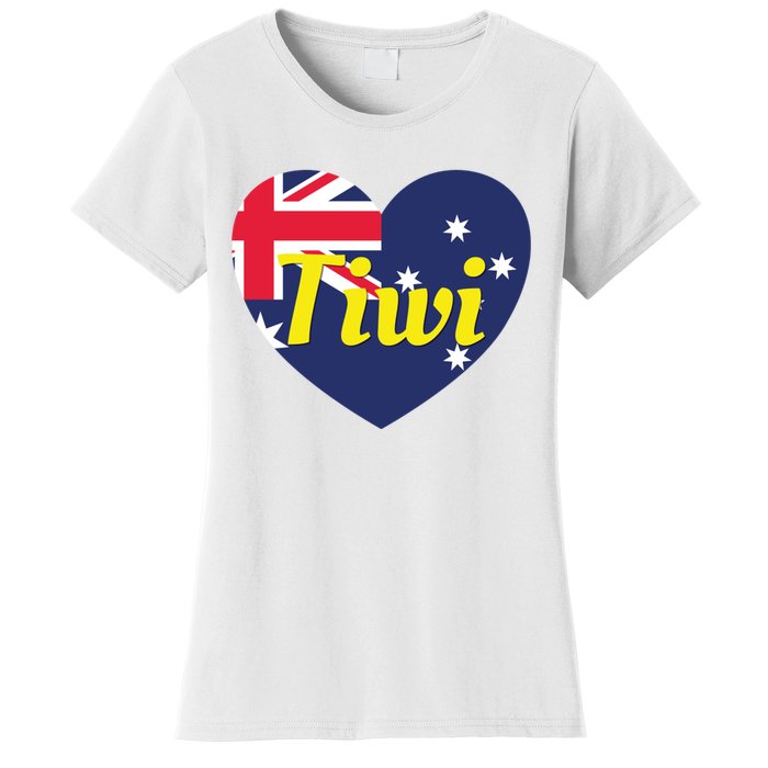 Tiwi Nt Australia Australian Flag Heart Women's T-Shirt