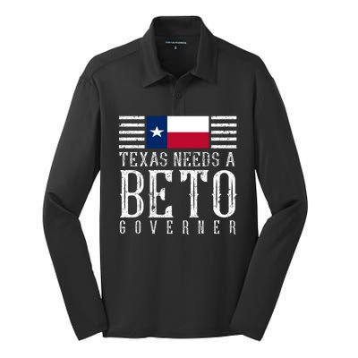 Texas Needs A Beto Governor Silk Touch Performance Long Sleeve Polo