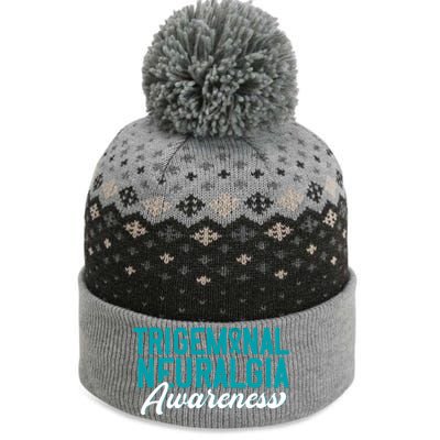 Trigeminal Neuralgia Awareness Teal Ribbon Awareness Fighter Gift The Baniff Cuffed Pom Beanie