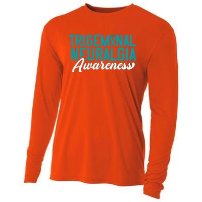 Trigeminal Neuralgia Awareness Teal Ribbon Awareness Fighter Gift Cooling Performance Long Sleeve Crew