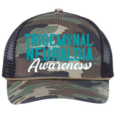 Trigeminal Neuralgia Awareness Teal Ribbon Awareness Fighter Gift Retro Rope Trucker Hat Cap