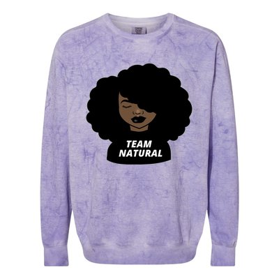 Team Natural Afro Melanin Black History African Gift Colorblast Crewneck Sweatshirt