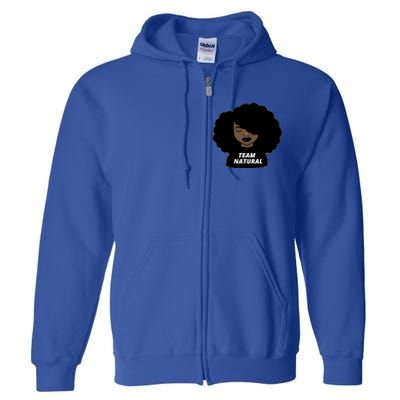 Team Natural Afro Melanin Black History African Gift Full Zip Hoodie