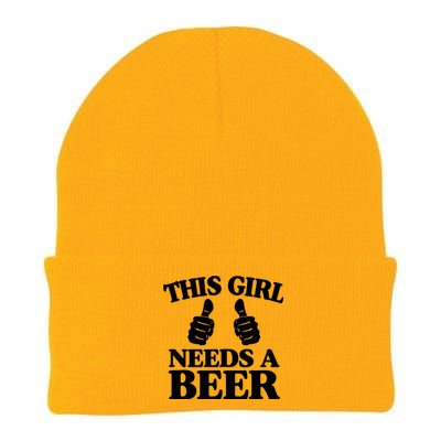 This Needs A Beer Two Thumbs Funny Beer Lover Gift Knit Cap Winter Beanie