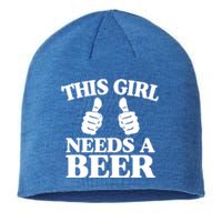 This Needs A Beer Two Thumbs Funny Beer Lover Gift Sustainable Beanie