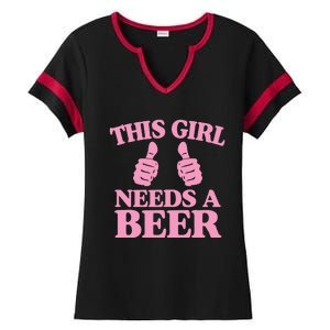 This Needs A Beer Two Thumbs Funny Beer Lover Gift Ladies Halftime Notch Neck Tee