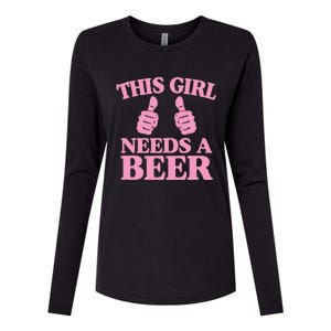 This Needs A Beer Two Thumbs Funny Beer Lover Gift Womens Cotton Relaxed Long Sleeve T-Shirt