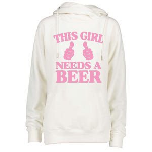 This Needs A Beer Two Thumbs Funny Beer Lover Gift Womens Funnel Neck Pullover Hood