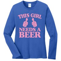 This Needs A Beer Two Thumbs Funny Beer Lover Gift Ladies Long Sleeve Shirt