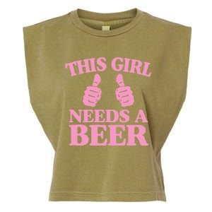 This Needs A Beer Two Thumbs Funny Beer Lover Gift Garment-Dyed Women's Muscle Tee