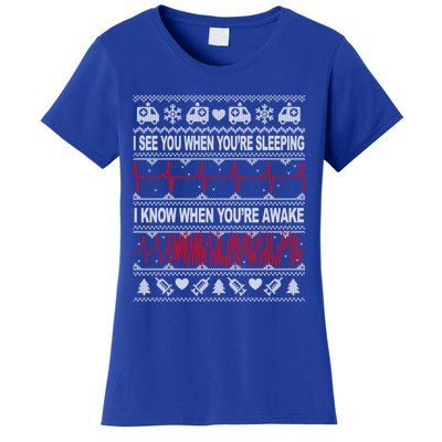 Tachy Nurse And Doctor Ugly Christmas Sweater Medical Ekg Gift Women's T-Shirt