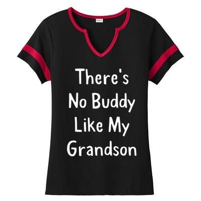 Theres No Buddy Like My Grandson Grandma Grandpa Gift Ladies Halftime Notch Neck Tee