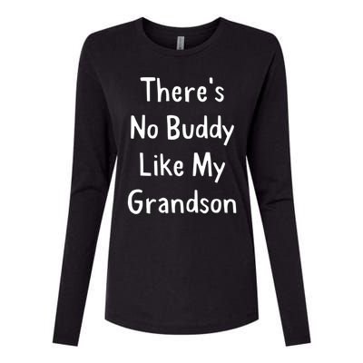 Theres No Buddy Like My Grandson Grandma Grandpa Gift Womens Cotton Relaxed Long Sleeve T-Shirt