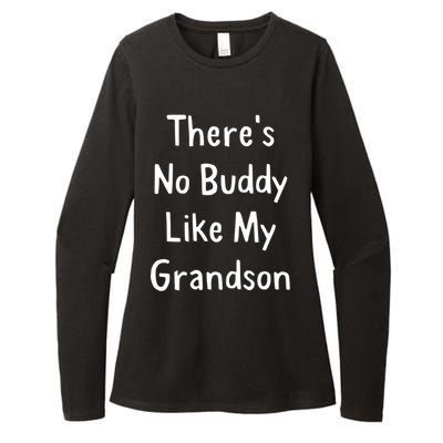 Theres No Buddy Like My Grandson Grandma Grandpa Gift Womens CVC Long Sleeve Shirt