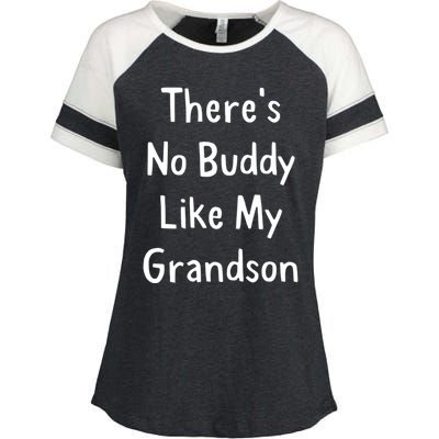 Theres No Buddy Like My Grandson Grandma Grandpa Gift Enza Ladies Jersey Colorblock Tee