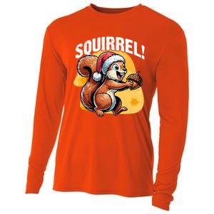 The Nut Before Christmas Santa Hat Funny Squirrel Lover Xmas Gift Cooling Performance Long Sleeve Crew