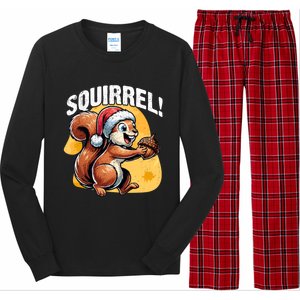 The Nut Before Christmas Santa Hat Funny Squirrel Lover Xmas Gift Long Sleeve Pajama Set