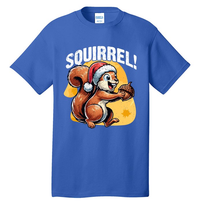 The Nut Before Christmas Santa Hat Funny Squirrel Lover Xmas Gift Tall T-Shirt