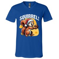 The Nut Before Christmas Santa Hat Funny Squirrel Lover Xmas Gift V-Neck T-Shirt