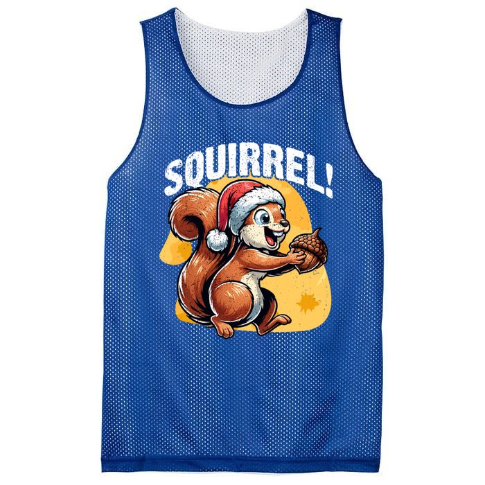 The Nut Before Christmas Santa Hat Funny Squirrel Lover Xmas Gift Mesh Reversible Basketball Jersey Tank