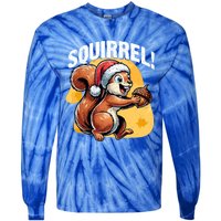 The Nut Before Christmas Santa Hat Funny Squirrel Lover Xmas Gift Tie-Dye Long Sleeve Shirt