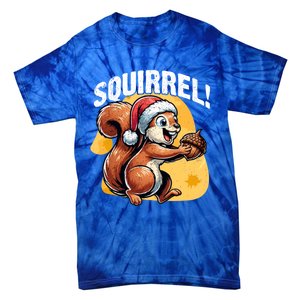 The Nut Before Christmas Santa Hat Funny Squirrel Lover Xmas Gift Tie-Dye T-Shirt