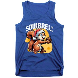 The Nut Before Christmas Santa Hat Funny Squirrel Lover Xmas Gift Tank Top